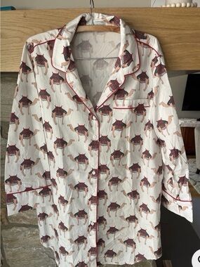 August morgan camel sleep shirt xs